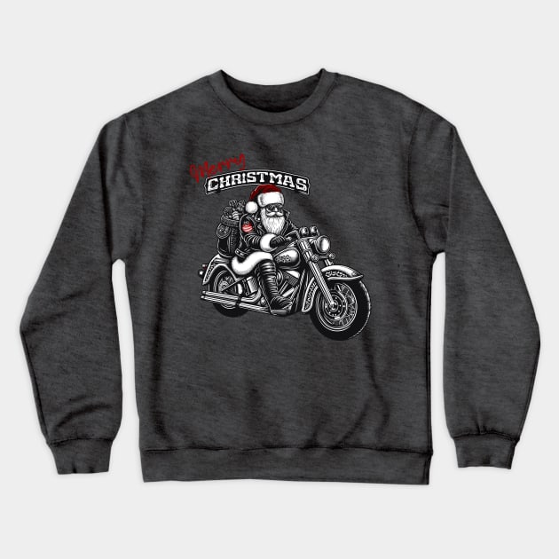 Chopper Santa “Merry Christmas” Crewneck Sweatshirt by PrintSoulDesigns